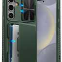 ATATOO for Samsung Galaxy S24+ Plus Wallet Case, Built-in Card Holder(Store 4-5 Cards) & Sliding Camera Cover, Military Grade Protection, Rugged Shockproof Case for Galaxy S24+ Plus 6.7", Green