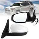 Left Driver Side Mirror Compatible With 2014-2025 Toyota 4Runner With Manual Folding Power Glass Heated White Replace#87940-35B60 TO1320312(5Pins)