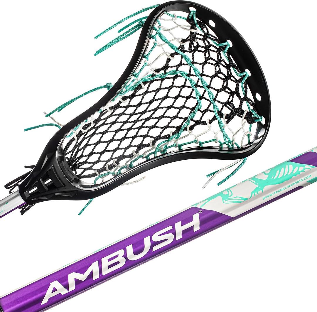 Franklin Sports Women's Lacrosse Stick - Ambush Lacrosse Stick for Women + Girls - Official Game + Training Lax Equipment - 30" Aluminum Shaft - Complete with Shaft + Head
