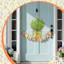 Cinnvoice Easter Wreath for Front Door Carrot Bunny Door Decoration Spring Carrot Rabbit Ear Wreath Happy Easter Hanging Wall Sign Decoration for Porch Wall Home Indoor Outdoor Holiday Decor