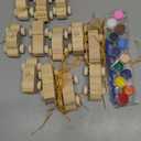 Wooden Cars Unfinished Wood Crafts DIY Craft Wood Kit for Student Family Activities Arts and Crafts Kit for Kids (12 PCS)