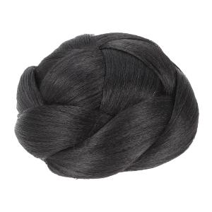 POPETPOP Updo Bun Wig 1b# Donut Hair Womens Hat Human Hair Braided Ladies Wigs Ponytail Extension Short Braids Wig Extend To Weave Miss