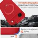Compatible with iPhone Air Case with Stand, Full Camera Protection Slim Liquid Silicone Phone Cases for iPhone 17 Air Compatible with MagSafe Magnetic Ring Kickstand Case 6.5", Red