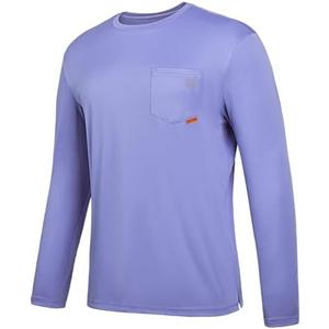 SG Edge Men's Standard Rash Guard Shirts UPF 50+ Moisture Wicking Long Sleeve Chest Pocket Quick Dry Lightweight, Powder Blue, XXL