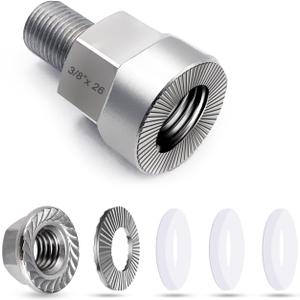 Universal Bicycle Trailer Axle Adapter for M10x1.0/3/8" x26/M5 Solid Axles - Heavy-Duty 304 Stainless Steel Coupler with Anti-Lock Design