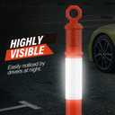 RoadHero 45 Inch 3 Pack Delineator Post with Base, Orange Traffic Delineator Posts Cones with Reflective Collars for Parking Lots, Road Safety, Construction Events