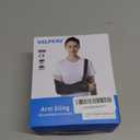 VELPEAU Arm Sling Shoulder Immobilizer for Women and Men, fit Left or Right Arm - Rotator Cuff Support Brace -Medical Sling for Shoulder, Clavicle, Elbow Injury (Breathable type, Large: Bust 33.5-41)