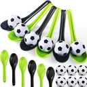 12 Pack Soccer Party Games Spoon Relay Race Toy Set for Teens Adults, Soccer Foam Ball and Spoon Race Game for Sports School Birthday Party Supplies Favors(Classic Colors)