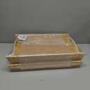 4 Pack 17.3 Inch Large Bamboo Serving Tray with Handle, Decorative Bamboo Breakfast Tray for Breakfast, Kitchen, Outdoor Picnic, Snack (17.3 x 12 x 1.2 Inch)