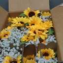 85 Pcs/ 12 Set Sunflower Mason Jar Table Centerpiece Mason Jar Vases Faux Floral with Rope Boho Rustic Flower Table Decoration for Reception Engagement Party Bridal Shower Wedding