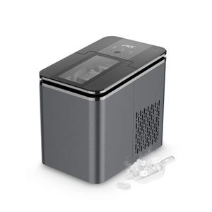 IKT Portable Ice Maker, 9 Ice Cubes Ready in 6-8 Minutes, ETL Certificated Makes 26.5lbs in 24 Hrs, Ice Machine for Home/Kitchen/Office/Bar, with Ice Scoop and Bucket, Gray