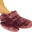 Mars Wellness Heated Microwavable Booties - Microwavable Socks Heated Booties for Women and Men - Herbal Hot/Cold Deep Slippers Women (Mauve) (Pack of 1)