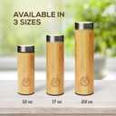 LeafLife Premium Bamboo Tea Bottle for Loose Tea - Tea Infuser Bottle - Tea Gifts - Insulated Water Bottle/Coffee Tumbler/Tea - Tea Gift Set, Tea Accessories - Tea Tumbler 12oz