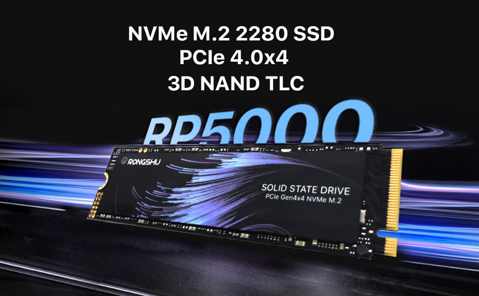 2TB NVMe SSD M.2 PCIe4.0 Gen 4×4, M.2 2280 Internal Gaming SSD, Seq. Up to 5,100 MB/s, SLC Cache 3D NAND TLC Internal Solid State Drive Compatible with PS5, Laptop, PC Desktops (RP5000)