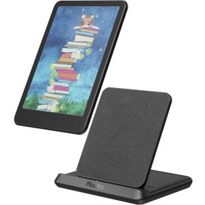 PlusAcc Wireless Charging Dock for Kindle Paperwhite Signature Editions (2022 & 2024 Releases) & Colorsoft Signature Edition & Smartphones, Foldable Charger Stand Compatible with iPhone 15 Pro Max