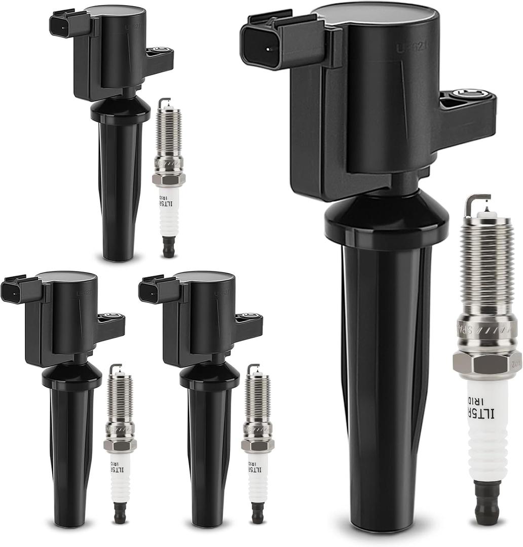 UF621 Ignition Coil & SP530 Double Iridium Spark Plug for L4 Mazda 3, Mazda 6,Tribute/Ford Focus, EcoSport,Transit Connect,Escape/Mercury Mariner Replaces# FD505 DG522 9E5Z12029A DG-507 DG-541 C-1453