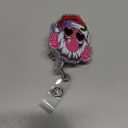 Cute Funny Santa Claus Badge Reel Christmas Badge Clips Work ID Badge Holder with Retractable Clip Winter Xmas Badge Reels Retractable Holiday ID Card Holder for Nurse Doctor Teacher Student Worker