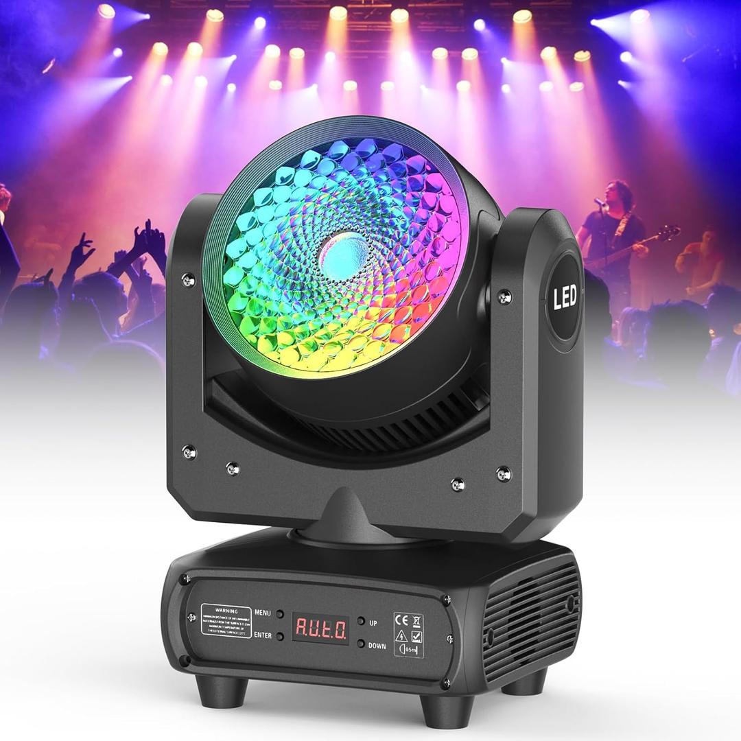 150W Moving Head Lights, DJ Lights Stage Lighting with 4-in-1 RGBW, Beam and Wash with DMX and Sound Activated for Party Disco Club Wedding Bar