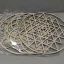 Taiyin 6 Pcs 12 Inch Wooden Sacred Geometry Wall Art Set, Zen Geometric Wall Decor for Home Meditation Room, Inspired Hanging Art with Metatron Cube, Flower of Life, Sri Yantra(Burlywood)