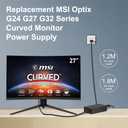 HKY 20V AC/DC Adapter Compatible with MSI Optix G241 G241V G24C6 G27C5 G271 3CB5 OPTIXG271 Curved FHD FreeSync Gaming Monitor ADPC2045 TPV Power Supply Cord Cable Charger Plug PSU