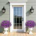 Roberly 20 Bundles Artificial Flowers for Outdoors, Fake Silk Flowers with Plastic Eucalyptus Greenery Stems Realistic Faux Plants for Spring Summer Porch Patio Yard Garden Vase Home Decor, Purple