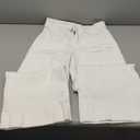 Allimy Women's High Waisted Cropped Wide Leg Jeans Stretchy Loose Denim Pants with Front Patch Pockets (6, White)