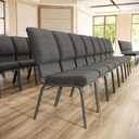 Flash Furniture Advantage Charcoal Gray Church Chair 18.5 in. Wide, Set of 1