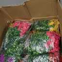 Hananona 2 Set Artificial Outdoor Flowers with Hanging Basket, 2 Hanging Planters with 24 Pcs Flowers for Spring Summer Front Porch Garden Patio Home Decor (2, Red, Purple, Yellow, Rose Red)