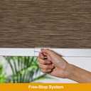 Persilux Free-Stop Cordless 100% Blackout Roller Window Shades for Home, Natural Woven Fabric UV Protection Privacy Roller Shades for Windows Blinds for Sliding Glass Doors, Bedroom, Brown 30"W x 72"H