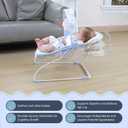 Portable Baby Bouncer Seat with 8 Melodies, 3 Vibration Levels & Adjustable Volume, Foldable Infant Bouncer Rocker with Safety Harness for Baby 0-6 Months, Indoor & Outdoor Use BR2401