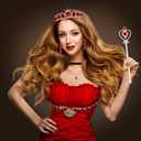 party greeting Valentine's Day Queen Costume Accessories Valentines Party Accessories Gold Queen Crown Headband Choker Wand Red Hearts Earrings Costume Kit for Valentine's Day Cosplay Carnival