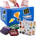 ArtCreativity Hockey Valentine Craft Box for Kids - Make Your Own Valentine Mailbox Kit for Boys & Girls - Includes 30 Cards, Box, 18 Decorative Foam Pieces - Cute Crafts Supplies