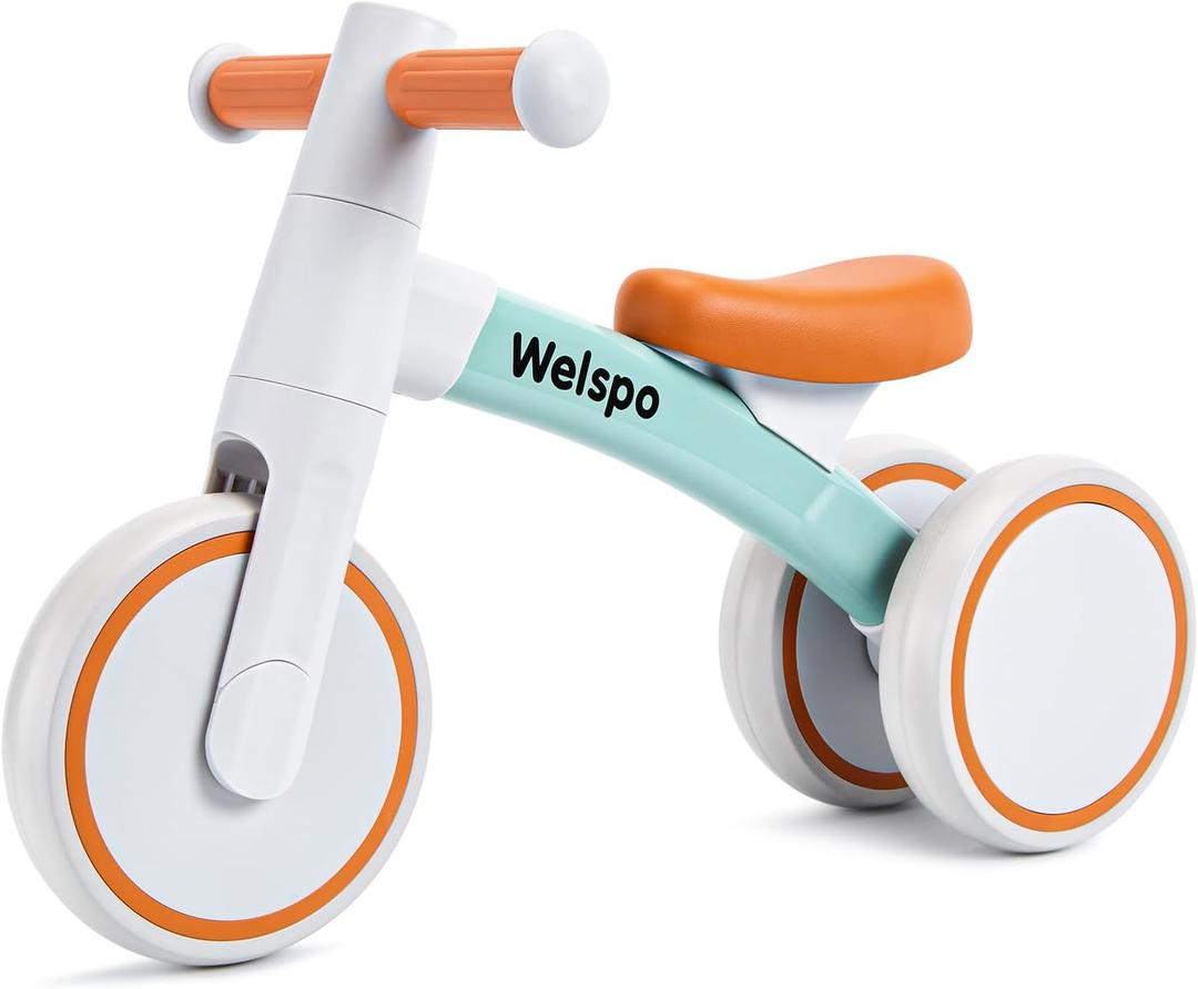 welspo Baby Balance Bikes for 1 Year Old Boys Girls 12-24 Months Kids Toddler First Bicycle Infant Walker Children No Pedal 3 Wheels Mini Bike Riding Toys (Orange)