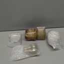 Tessco for you 100 Pcs Mini Appetizer Plates Set, Disposable Dessert Plates Assorted Shape Mini Plastic Spoons for Wedding Party Birthday (Gold)