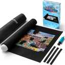 Lavievert Jigsaw Puzzle Mat Roll Up for 2000, 1500, 1000, 500 Pieces, Portable Puzzle Board Storage Saver Holder with Drawstring Closure Storage Bag & Hand Pump