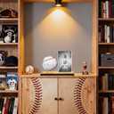 DoubleFill Acrylic Baseball Display Case for Ball and Cards Clear Ball Holder Ring Stand Set Centerpieces Protector Memorabilia Showcase(Golden,Small,Baseball)