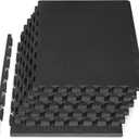 ProsourceFit Weaved Pattern Extra Thick Exercise Puzzle Mat 1-inch, EVA Foam Interlocking Tiles for Protective, Cushioned Flooring for Home and Gym Equipment; Black, 24 SQ FT, 6 Tiles