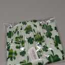 Wall Mount Plastic Bag Holder, Reusable Grocery Sack Organizer, Washable Cotton-Linen Storage, St. Patrick’s Day Green Clover with Stripes Design, Hanging Loop for Kitchen Pantry Decor