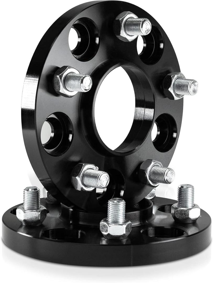 15mm 5x100 to 5x114.3 Black Wheel Adapters Hubcentric Compatible For Subaru BRZ Impreza Outback, Legacy, 86 GR86, FR-S Enable 5x100 Hub to Mount 5x114.3 (5x4.5") Wheel (2pc 56.1mm M12x1.25) Spacers (15mm (2pc))