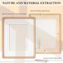 LAUBO2 Wooden 5x7 Small Picture Frame Matted to 4x6, Natural Beech Wood Photo Frame White, Pine Wood Back Panel