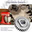1x W11086780 Worm Gear & 1x 9709511 Gasket Kit Compatible With Whirlpo-ol/Kitchen Aid 5QT & 6QT Stand Mixer with Worm Gear Replace WP9706529, EA774065, 1094120 Models (1x Food Grade Grease)
