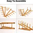 2 PCS Wooden Dish Rack Bamboo Drying Rack Stand Pot Lid Holder Kitchen Cabinet Organizer for Dish Plate Bowl Cup Pot Lid Cutting Board