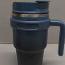 ALOUFEA 20 oz Insulated Coffee Mug Tumbler with Handle, Stainless Steel Travel Mug Tumbler with Lid and Straw, Double Wall Vacuum Leak Proof Ice Coffee Thermal Cup, Indigo Black