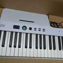 AiJoy 88-Key Piano Keyboard with Semi-Weighted Keys Portable Folding Piano, 128 Tones, Speakers, USB-MIDI, Carry-Bag, Sustain Pedal, Stand Electric Keyboard Piano for Beginners, White