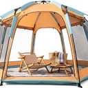 Beach Tent Easy Set Up, Wind Resistant Beach Tent with Sandbags, Easy Pop Up Canopy Sun Shelter with UPF 50, Large Beach Shade for 4-5 Person Family Outdoor Fun, Carpa para Playa for Camping Picnic, Extra large