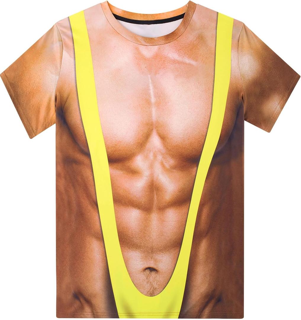 RAISEVERN Unisex Summer T-Shirts Crewneck Cool Short Sleeve Funny Graphic Print Top Casual Tees (XXL)