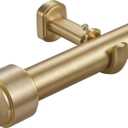 Heavy Duty Curtain Rods, 1 1/4" Large Diameter Premium Nonadjustable Curtain Rod, 54in/4.5ft Custom Window Treatment Rods with Durable Aluminum Brackets and End Caps, Gold Finish