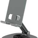 360Rotating Phone Stand Holder for Desk, Adjustable Cell Phone Metal Stand with Anti-Slip Base, Tablet Stand for All Mobile Phones, iPhone, iPad, Switch,etc