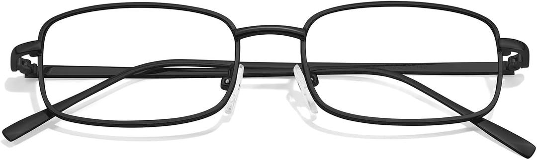 TJUTR Fashion Clear Glasses Non Prescription Fake Glasses for Women Blue Light Blocking Rectangle Metal Glasses Frame (A1 Black)
