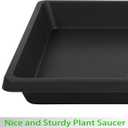 20 Inch Square Plant Saucer 2 Pack, Extra-Deep Large Plastic Plant Saucers, Plant Water Catcher Tray, Flower Pot Saucers, Plant Drip Trays, Saucers for Potted Plants Indoor and Outdoor